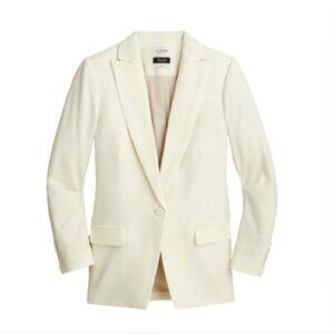 NWT JCrew Willa Tuxedo Blazer Jacket Womens 2 Ivory One Button Italian Wool NEW